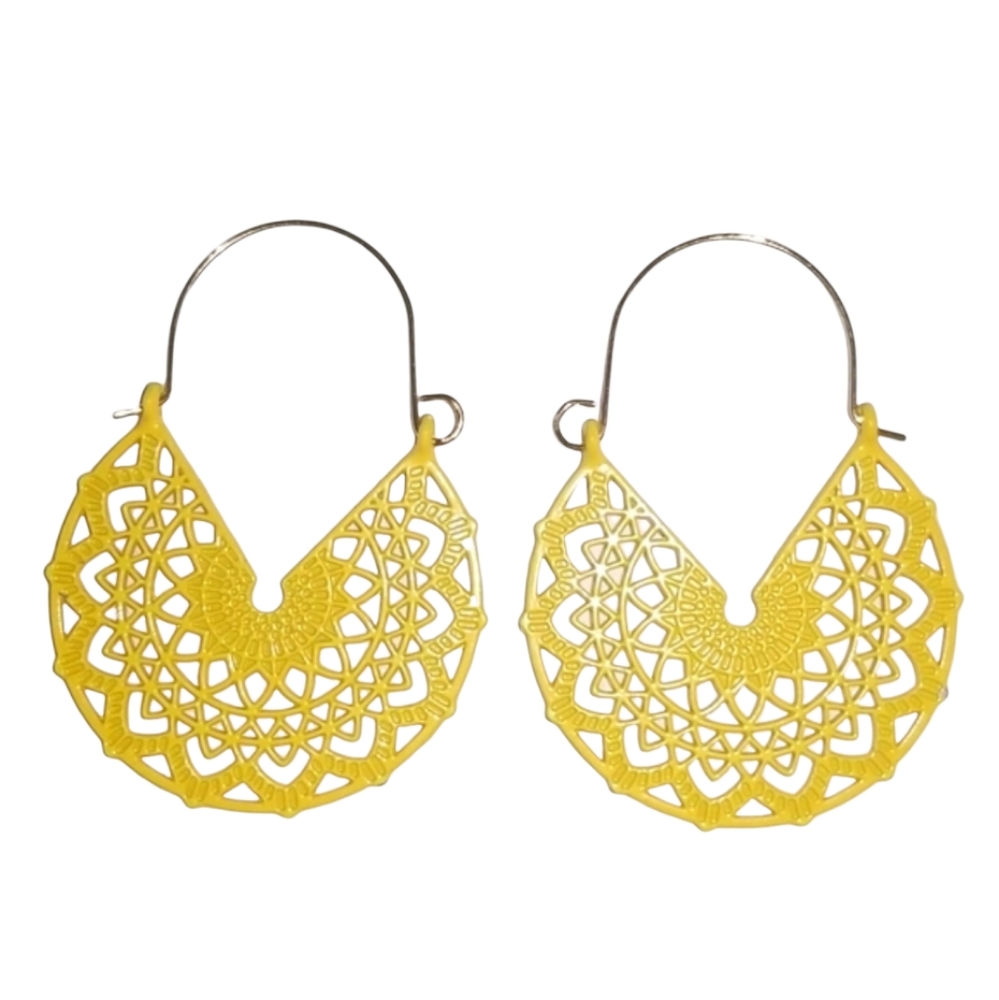 Boho Mandala Earrings (yellow)